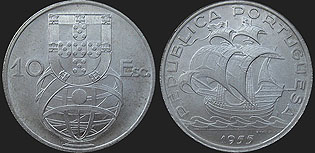 Portuguese coins - 10 escudos 1954-1955