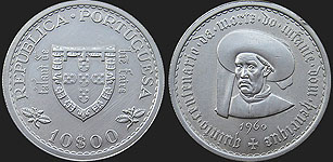 Portuguese coins - 10 escudos 1959 [1960] Henry The Navigator