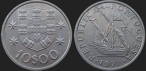 Portuguese coins - 10 escudos 1971-1974