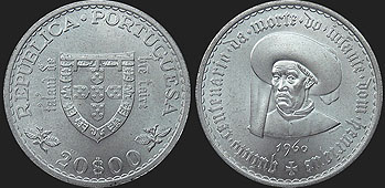 Portuguese coins - 20 escudos 1959 [1960] Henry The Navigator