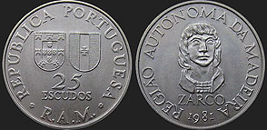 Portuguese coins - 25 escudos 1980 [1981] Madeira