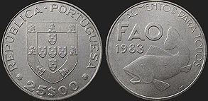 Portuguese coins - 25 escudos 1984 [1983] FAO