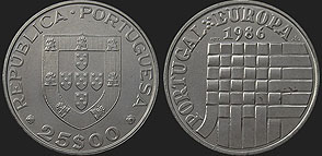 Portuguese coins - 25 escudos 1986 European Community