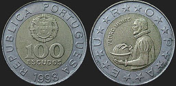 Portuguese coins - 100 escudos 1989-2000 Pedro Nunes