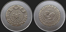 Portuguese coins - 100 escudos 1999 UNICEF