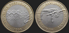 Portuguese coins - 200 escudos 1996 Games of The XXVI Olympiad Atlanta