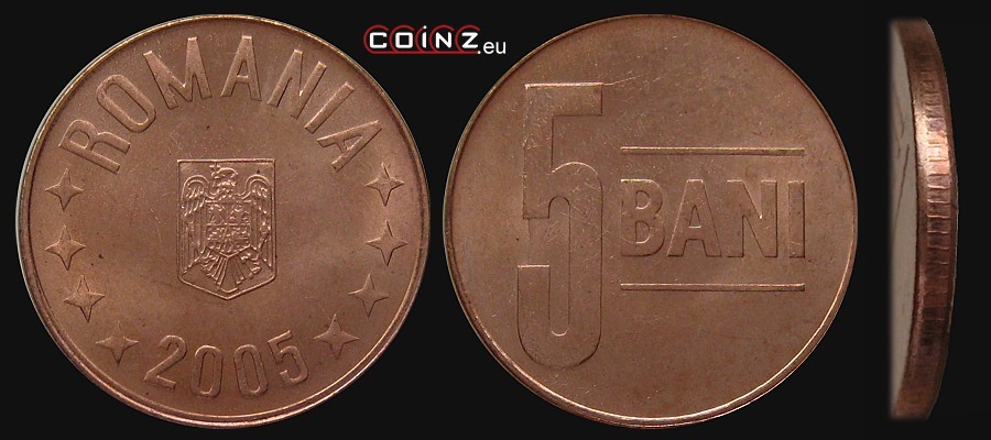 5 bani od 2005 - monety Rumunii