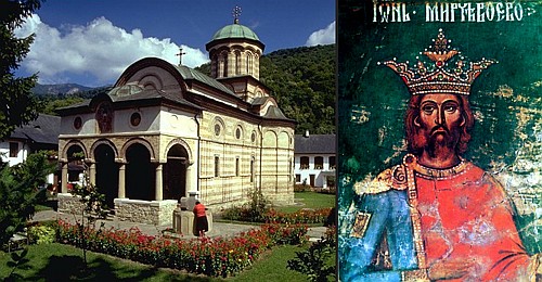 Monastyr Cozia i Mircza Stary na fresku wewnątrz świątyni