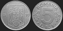 Monety Rumunii - 5 lei 1992-1995