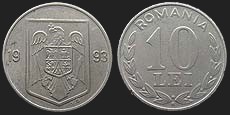 Monety Rumunii - 10 lei 1993-1995