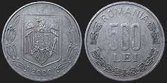 Monety Rumunii - 500 lei 1999-2000
