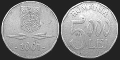 Monety Rumunii - 5000 lei 2001