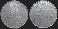Monety Rumunii - 5000 lei 2002-2004