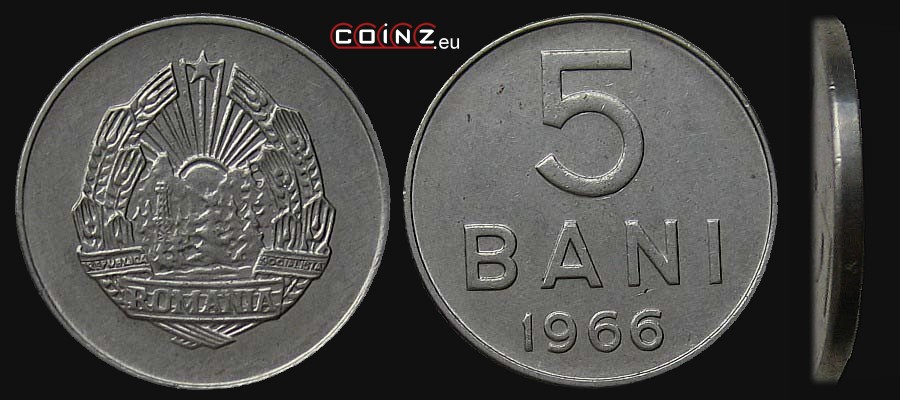 5 bani 1966 - monety Rumunii