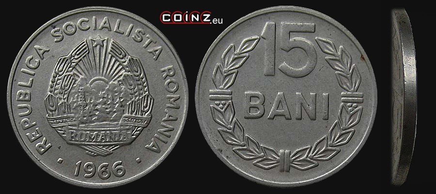 15 bani 1966 - monety Rumunii