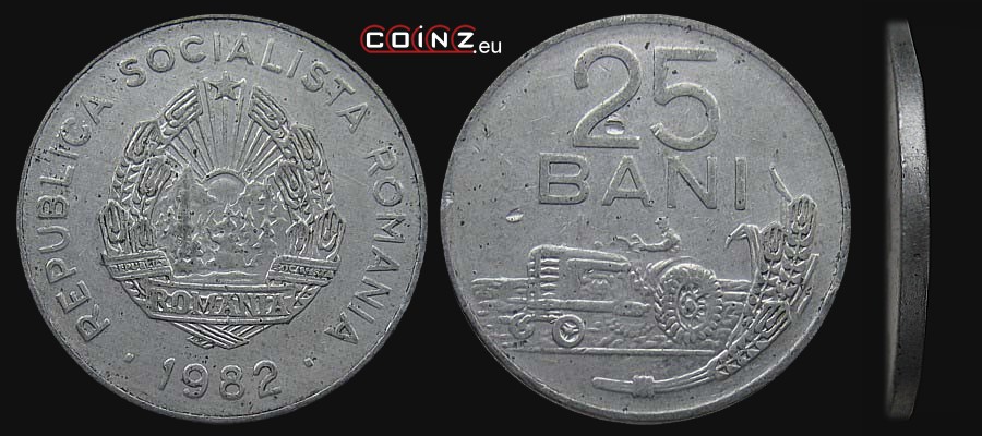 25 bani 1982 - monety Rumunii