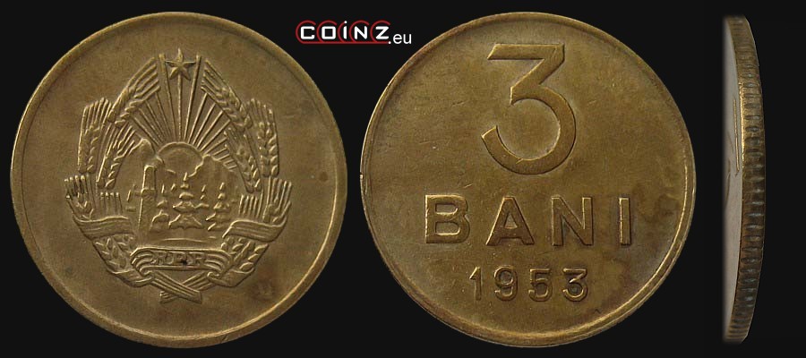 3 banie 1953-1954 - monety Rumunii