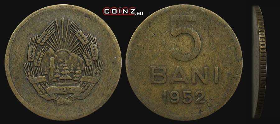 5 bani 1952 - monety Rumunii