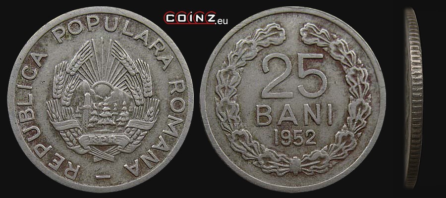25 bani 1952 - monety Rumunii