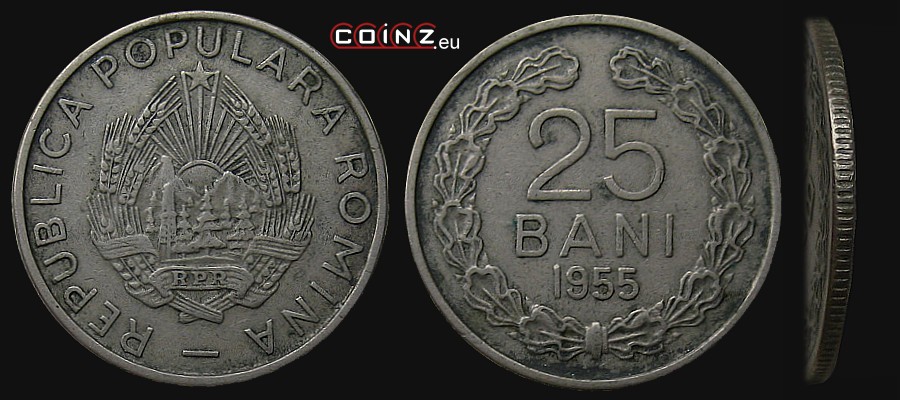 25 bani 1955 - monety Rumunii