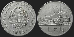 Monety Rumunii - 1 lej 1963