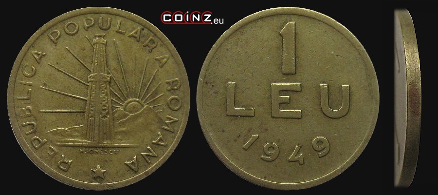 1 lej 1949-1951 - monety Rumunii