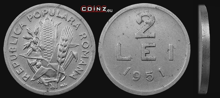 2 leje 1951-1952 - monety Rumunii