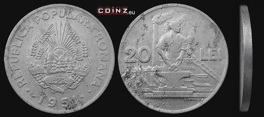 20 lei 1951 - monety Rumunii
