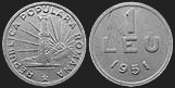 Monety Rumunii - 1 lej 1951-1952