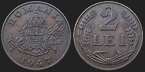 Monety Rumunii - 2 leje 1947