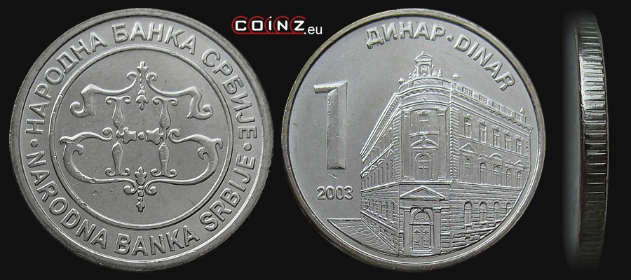 1 dinar 2003-2004 - monety Serbii