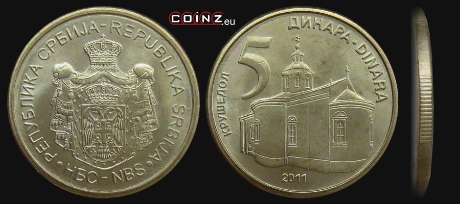5 dinarów 2011-2012 - monety Serbii