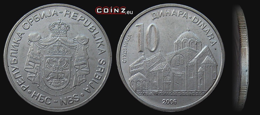 10 dinarów 2005-2010 - monety Serbii