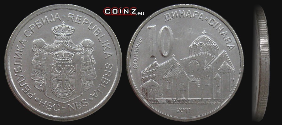 10 dinarów od 2011 - monety Serbii