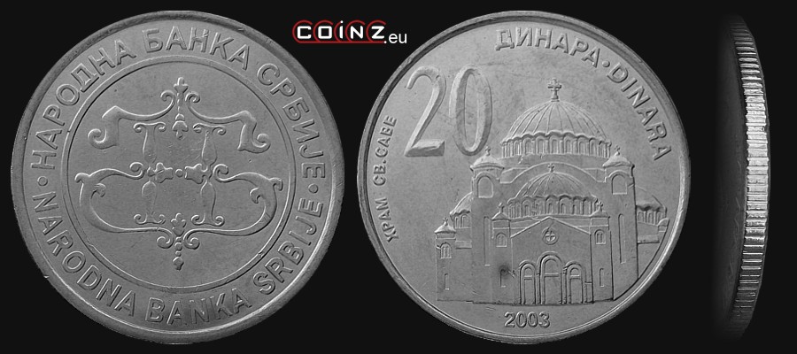 20 dinarów 2003 - monety Serbii