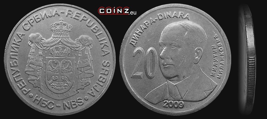 20 dinarów 2009 Milutin Milanković - monety Serbii
