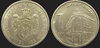 Monety Serbii - 1 dinar od 2011