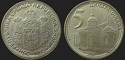 Monety Serbii - 5 dinarów 2005-2010