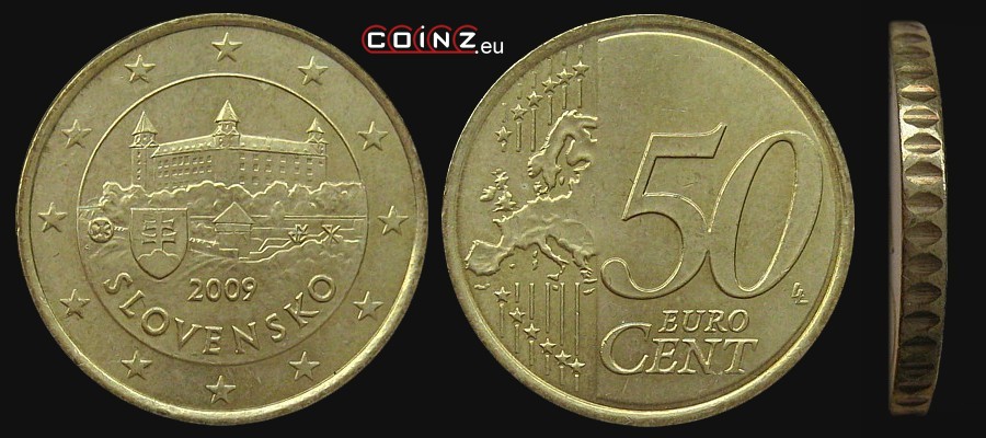 50 euro centów od 2009 - monety Słowacji