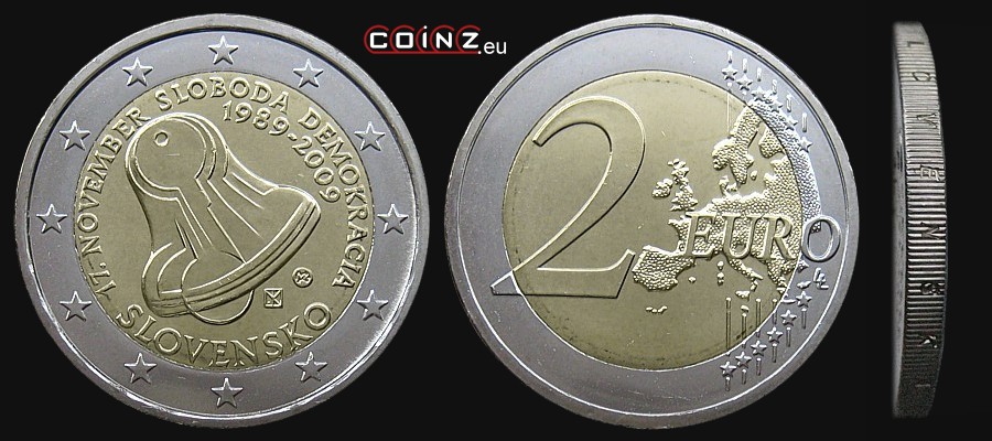 2 euro 2009 Aksamitna Rewolucja - monety Słowacji