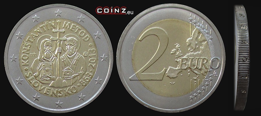2 euro 2013 - Misja Cyryla i Metodego - monety Słowacji