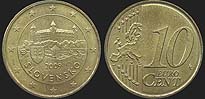 Monety Słowacji - 10 euro centów od 2009