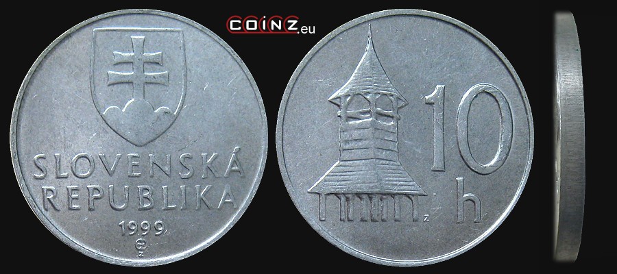10 halerzy 1993-2003 - monety Słowacji