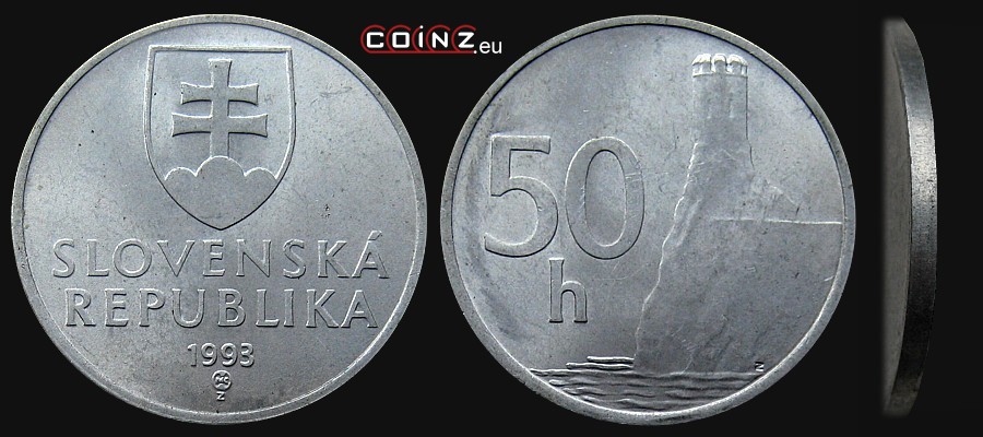 50 halerzy 1993-1995 - monety Słowacji