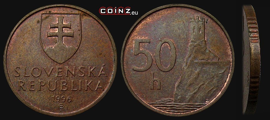 50 halerzy 1996-2008 - monety Słowacji