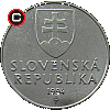 2 koruny 1993-2008 - obverse to reverse alignment