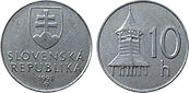 Monety Słowacji - 10 halerzy 1993-2003