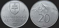 Monety Słowacji - 20 halerzy 1993-2003