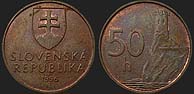 Monety Słowacji - 50 halerzy 1996-2008