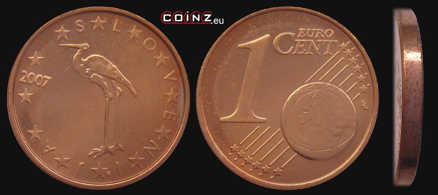 1 euro cent od 2007 - monety Słowenii